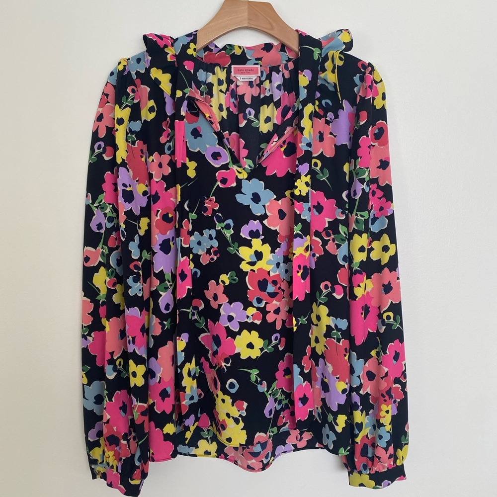 Kate Spade Neon Floral Blouse